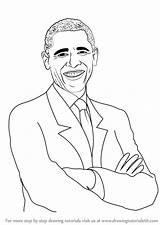 Obama Barack Draw Drawing Step Politicians Tutorials Drawingtutorials101 sketch template
