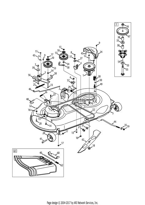 troy bilt atkt tb  parts diagram  mower deck