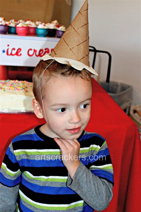 Ice Cream Birthday Party Theme And Ice Cream Cone Hat Tutorial