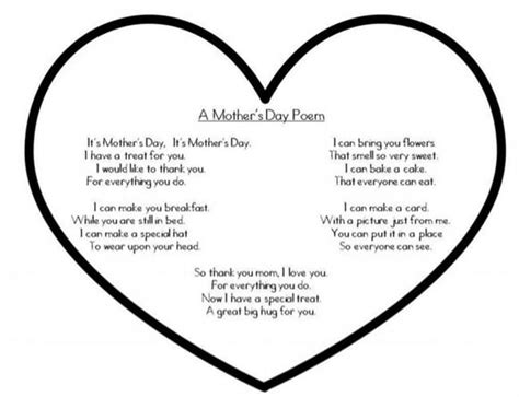 quick mothers day poem printable teach junkie