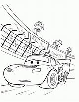 Coloring Pages Disney Mcqueen Cars Lightning Race Track Printable Tree Da A4 Colorare Drawing Coconut Backside Color Print Mustang Train sketch template