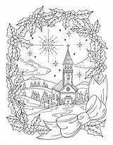 Weihnachten Kirche Navidad Malvorlagen Erwachsene Mandalas Noel Christlich Farbung Fensterbilder Besuchen Instant sketch template