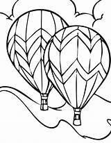 Balloon Air Hot Coloring Pages Printable Kids sketch template