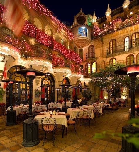 decorated outdoor dining area  mission inn riverside