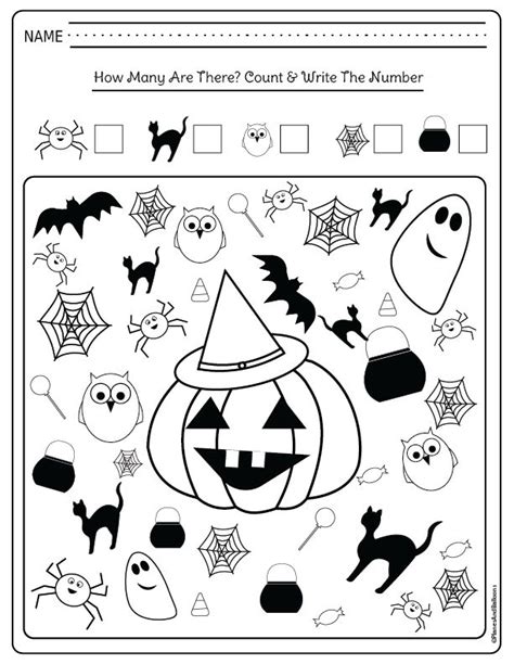 halloween kindergarten worksheets  printable  halloween