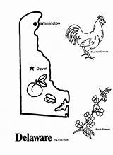 Delaware State Outline Map Coloring Pages Shape Go Printables Usa sketch template