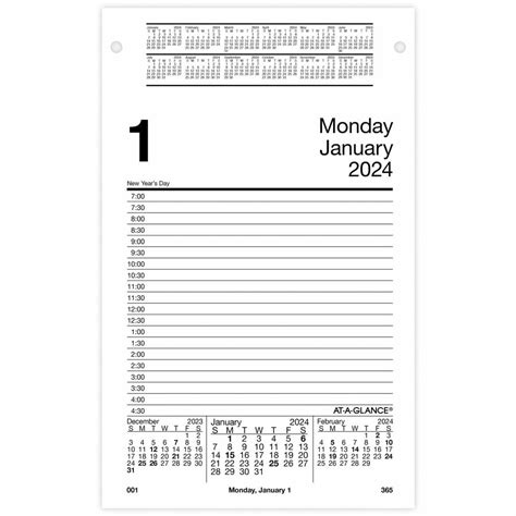 glance daily pad style desk calendar refill