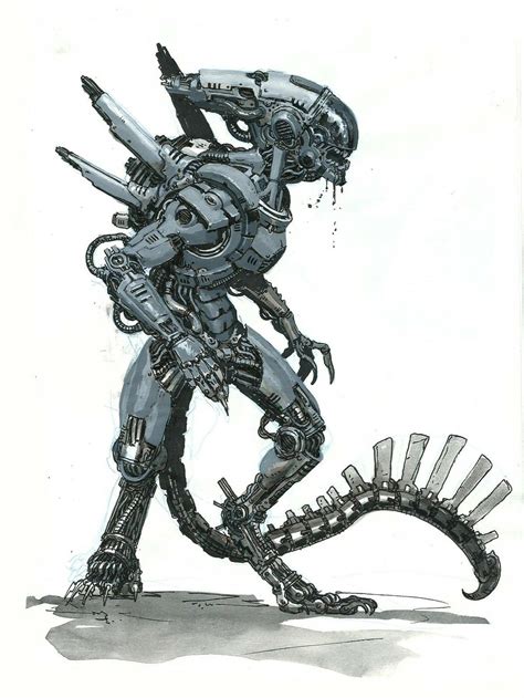 xenomorph robot  johan grenier httpswwwartstationcomartworkevzngk arte alien arte