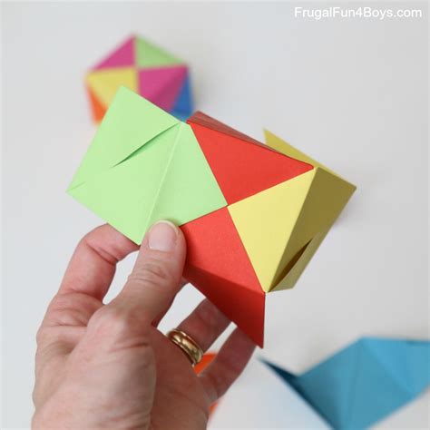 fold origami cubes frugal fun  boys  girls