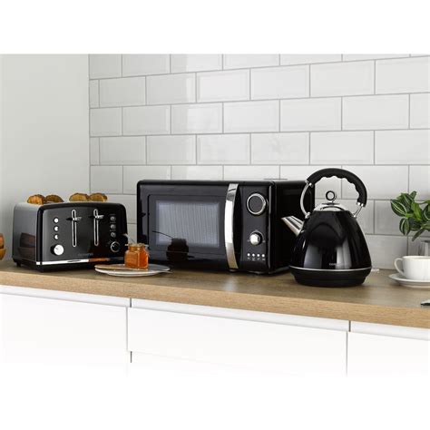 black kensington kettle toaster microwave set daewoo electricals
