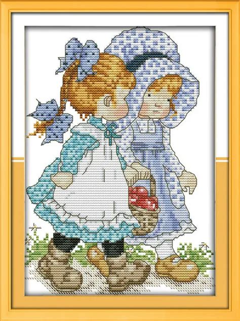 work together with one heart counted or stamped cross stitch 11ct 14ct