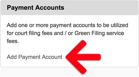 creating  payment account  filing helpe filing