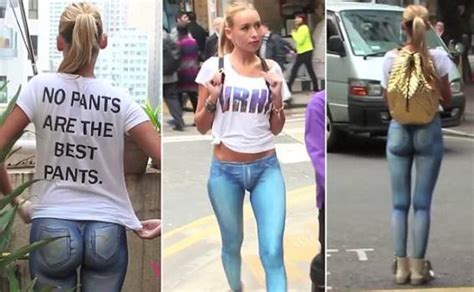 Model Walks Around Hong Kong Naked From The Waist Down