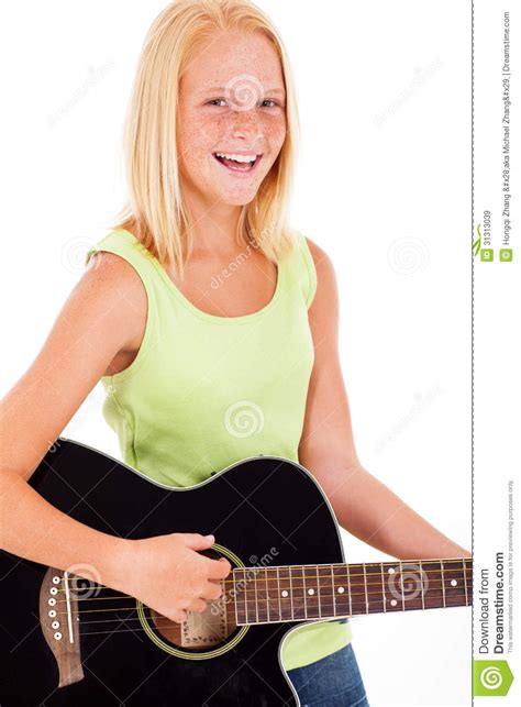 teen girl guitar stock image image of cute classical 31313039
