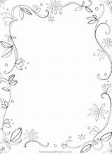 Coloring Border Borders Pages Printable Paper Frames Fancy Printablee Cute Doodle Flower Clip Poster Frame Simple Colouring Stationery Boarder Kids sketch template