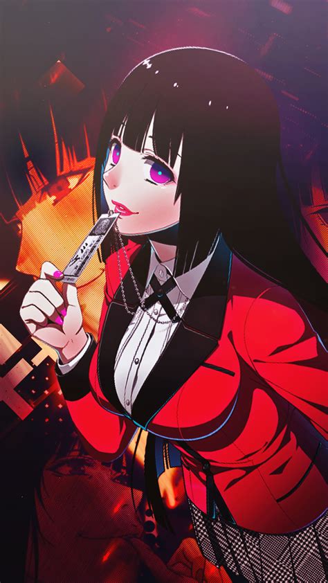 1080x1920 jabami yumeko kakegurui anime girl 4k iphone 7