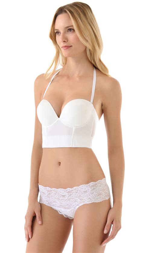 Cosabella Synthetic Marni Strapless Plunge Back Bra In Pearl White