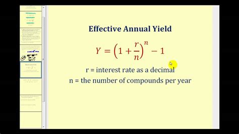determining  effective yield   investment youtube
