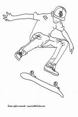 Coloring Kleurplaat Skater Skateboarding Skating Malvorlagen Malvorlage Skaten Kostenlos Ausdrucken Spongebob Skateboardfahren sketch template