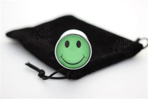 Butt Plug Green Smiley Face Custom Anal Plug Adult Sex