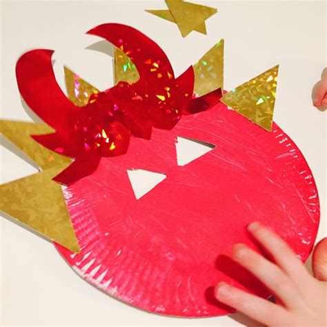 chinese dragon mask craft  kids step  step instructions