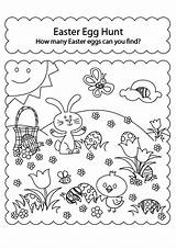 Easter Coloring Egg Pages Hunt Kids Find Printable Colouring Color Fun Sheet Printables Print Getcolorings A4 Work Spring sketch template