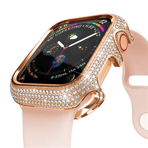 karat rose gold plated diamond bezel apple  series