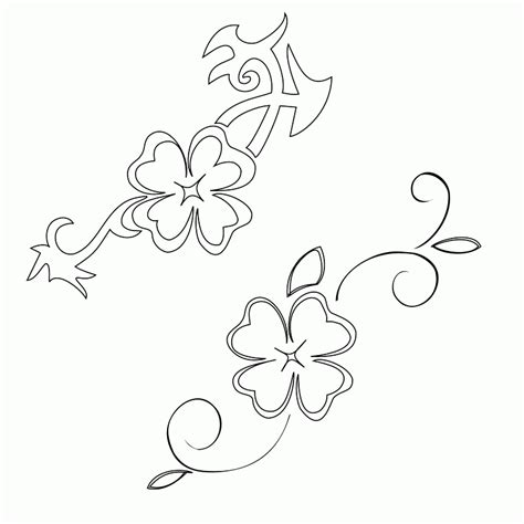leaf clover stencil shamrock clover tattoo design art flash