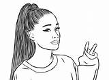 Grande Ariana Coloring Pages Printable Kids sketch template
