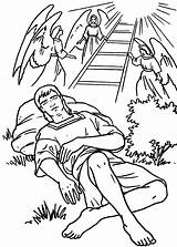 Coloring Pages Jacob Bible Heaven Stairway Esau Story Drawing Stories School sketch template