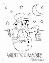 Snowman Lantern sketch template