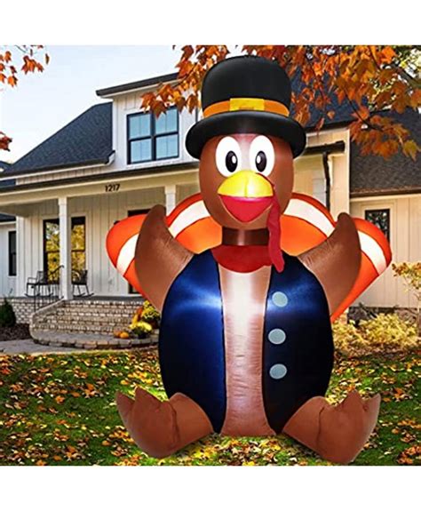 Turnmeon 6 Foot High Thanksgiving Inflatables Turkey Outdoor