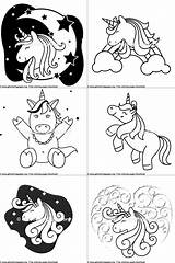 Unicorn Dabbing sketch template