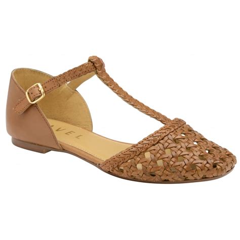 buy ravel ladies lanark flat sandals   tan leather