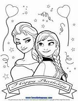 Frozen Coloring Pages Birthday Disney Happy Elsa Princess Printable Sheets Kids Anna Colouring sketch template