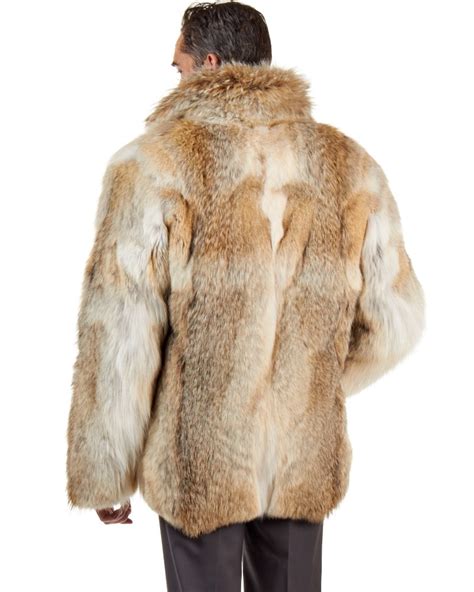 hudson mid length coyote fur coat  men furhatworldcom