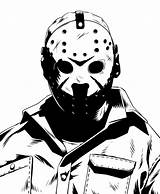 Jason Voorhees Mask Drawing Horror Friday 13th Stencil Movie Inktober Movies Tumblr Coloring Vorhees Printable Pages Halloween Jepson Ian Stencils sketch template