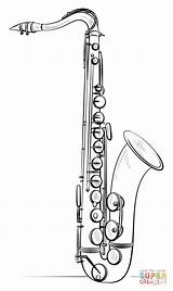 Coloring Saxophone Pages Printable Drawing sketch template