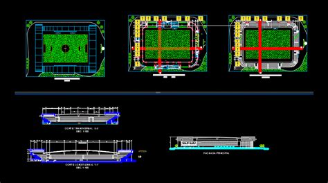 football stadium dwg full project  autocad designs cad
