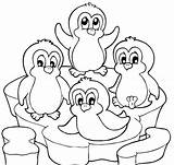 Coloring Penguin Pages Cute Print Christmas Popular sketch template