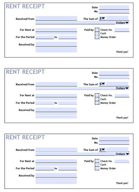 printable rent receipt  printable   rent receipt