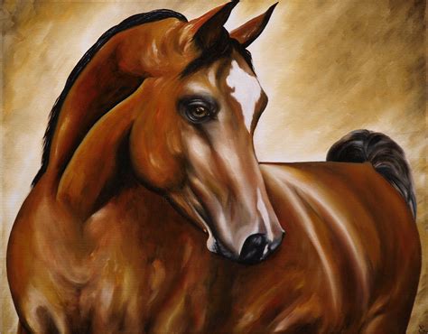 cheval arabe peinture par estelle barbet artmajeur