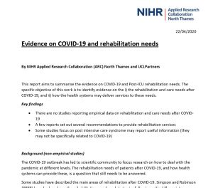 evidence  covid   rehabilitation  arc west