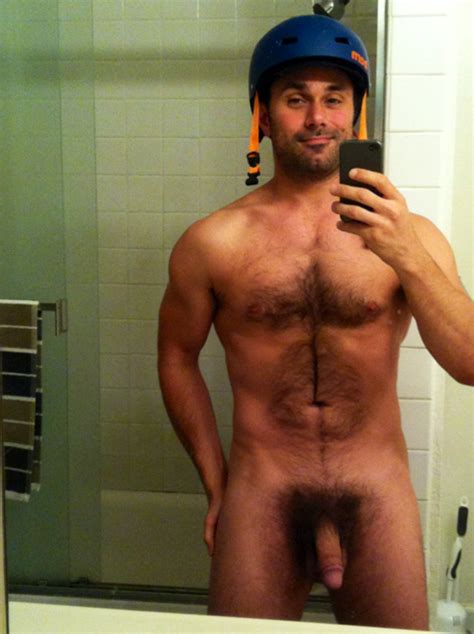 Hairy Dude With A Helmet Shows Dick Sexy Nude Guys