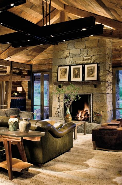 likable cozy rustic living room designs  fireplace