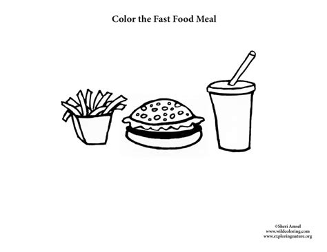 fast food meal coloring page