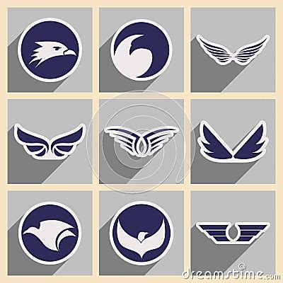 stylish logos eagles stock vector image