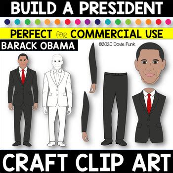 create  president craft clipart barack obama  dovie funk tpt