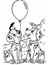 Kolorowanki Lucky Dalmatians Dalmatian Dalmations Colorear Sheet Baloon sketch template