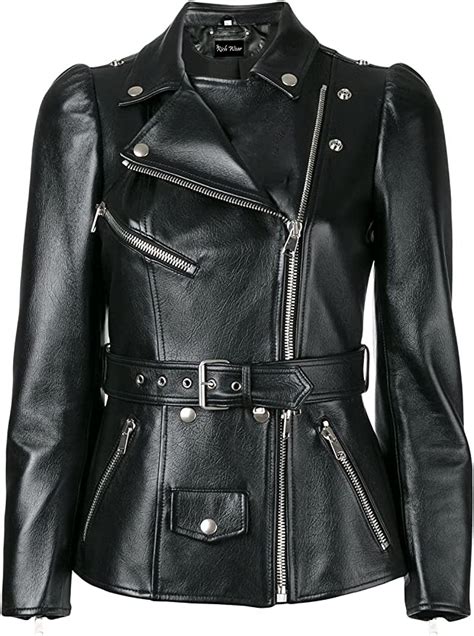 rich wear stylish womens black faux leather jacket black faux leather jacket amazonde fashion